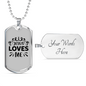 Jesus Loves Me Cross Christian Necklace Stainless Steel or 18k Gold Dog Tag 24" Chain-Express Your Love Gifts