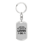 Jesus Loves Me Cross Heart Keychain Stainless Steel or 18k Gold Dog Tag Keyring-Express Your Love Gifts