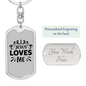 Jesus Loves Me Cross Heart Keychain Stainless Steel or 18k Gold Dog Tag Keyring-Express Your Love Gifts