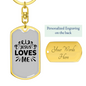 Jesus Loves Me Cross Heart Keychain Stainless Steel or 18k Gold Dog Tag Keyring-Express Your Love Gifts