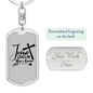 Jesus Loves Me Cross Keychain Stainless Steel or 18k Gold Dog Tag Keyring-Express Your Love Gifts