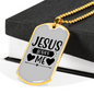 Jesus Loves Me Heart Christian Necklace Stainless Steel or 18k Gold Dog Tag 24" Chain-Express Your Love Gifts