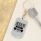Jesus Loves Me Heart Keychain Stainless Steel or 18k Gold Dog Tag Keyring-Express Your Love Gifts
