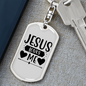 Jesus Loves Me Hearts Keychain Stainless Steel or 18k Gold Dog Tag Keyring-Express Your Love Gifts