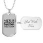 Jesus Loves Me I Know Christian Necklace Stainless Steel or 18k Gold Dog Tag 24" Chain-Express Your Love Gifts