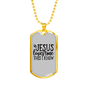 Jesus Loves Me I Know Christian Necklace Stainless Steel or 18k Gold Dog Tag 24" Chain-Express Your Love Gifts