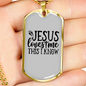Jesus Loves Me I Know Christian Necklace Stainless Steel or 18k Gold Dog Tag 24" Chain-Express Your Love Gifts