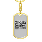 Jesus Loves Me I Know Keychain Stainless Steel or 18k Gold Dog Tag Keyring-Express Your Love Gifts