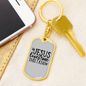 Jesus Loves Me I Know Keychain Stainless Steel or 18k Gold Dog Tag Keyring-Express Your Love Gifts