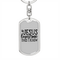 Jesus Loves Me I Know Keychain Stainless Steel or 18k Gold Dog Tag Keyring-Express Your Love Gifts