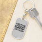 Jesus Loves Me I Know Keychain Stainless Steel or 18k Gold Dog Tag Keyring-Express Your Love Gifts