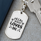 Jesus Loves Me Keychain Stainless Steel or 18k Gold Dog Tag Keyring-Express Your Love Gifts