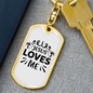Jesus Loves Me Keychain Stainless Steel or 18k Gold Dog Tag Keyring-Express Your Love Gifts