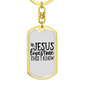 Jesus Loves Me This I Know Keychain Stainless Steel or 18k Gold Dog Tag Keyring-Express Your Love Gifts