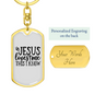Jesus Loves Me This I Know Keychain Stainless Steel or 18k Gold Dog Tag Keyring-Express Your Love Gifts