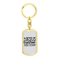Jesus Loves Me This I Know Keychain Stainless Steel or 18k Gold Dog Tag Keyring-Express Your Love Gifts