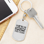 Jesus Loves Me This I Know Keychain Stainless Steel or 18k Gold Dog Tag Keyring-Express Your Love Gifts