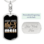 Jesus Loves This Hot Mess Keychain Stainless Steel or 18k Gold Dog Tag Keyring-Express Your Love Gifts