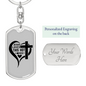 Jesus Loves This Keychain Stainless Steel or 18k Gold Dog Tag Keyring-Express Your Love Gifts
