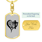 Jesus Loves This Keychain Stainless Steel or 18k Gold Dog Tag Keyring-Express Your Love Gifts