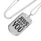 Jesus Loves You Christian Necklace Stainless Steel or 18k Gold Dog Tag 24" Chain-Express Your Love Gifts