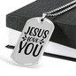 Jesus Loves You Christian Necklace Stainless Steel or 18k Gold Dog Tag 24" Chain-Express Your Love Gifts