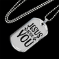 Jesus Loves You Christian Necklace Stainless Steel or 18k Gold Dog Tag 24" Chain-Express Your Love Gifts
