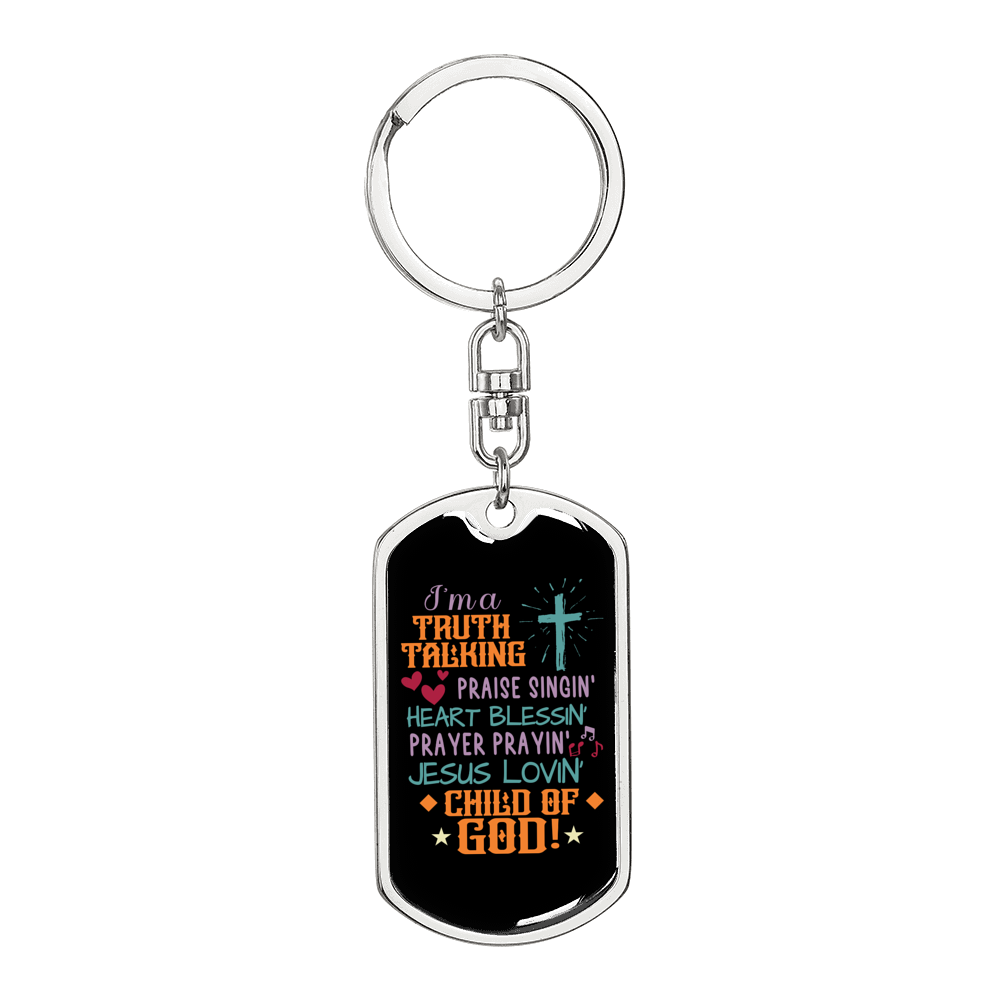 Jesus Lovin Keychain Stainless Steel or 18k Gold Dog Tag Keyring-Express Your Love Gifts