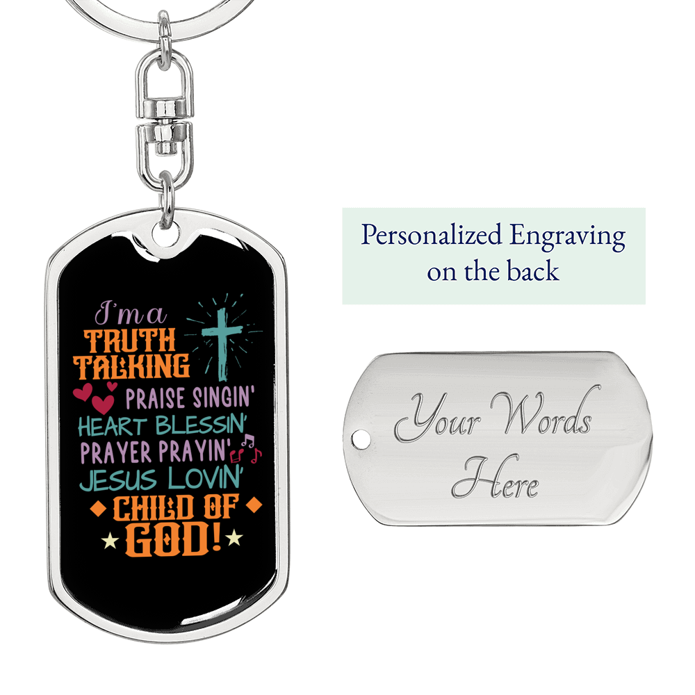 Jesus Lovin Keychain Stainless Steel or 18k Gold Dog Tag Keyring-Express Your Love Gifts