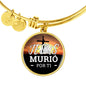 Jesus Murio Por Ti Circle Pendant Bangle Stainless Steel or 18k Gold 18-22"-Express Your Love Gifts