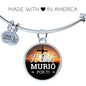 Jesus Murio Por Ti Circle Pendant Bangle Stainless Steel or 18k Gold 18-22"-Express Your Love Gifts