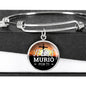 Jesus Murio Por Ti Circle Pendant Bangle Stainless Steel or 18k Gold 18-22"-Express Your Love Gifts