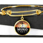 Jesus Murio Por Ti Circle Pendant Bangle Stainless Steel or 18k Gold 18-22"-Express Your Love Gifts
