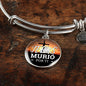 Jesus Murio Por Ti Circle Pendant Bangle Stainless Steel or 18k Gold 18-22"-Express Your Love Gifts