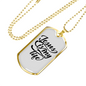 Jesus My Life Christian Necklace Stainless Steel or 18k Gold Dog Tag 24" Chain-Express Your Love Gifts