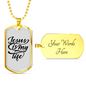Jesus My Life Christian Necklace Stainless Steel or 18k Gold Dog Tag 24" Chain-Express Your Love Gifts