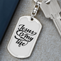 Jesus My Life Keychain Stainless Steel or 18k Gold Dog Tag Keyring-Express Your Love Gifts