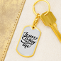Jesus My Life Keychain Stainless Steel or 18k Gold Dog Tag Keyring-Express Your Love Gifts