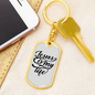 Jesus My Life Keychain Stainless Steel or 18k Gold Dog Tag Keyring-Express Your Love Gifts
