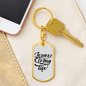 Jesus My Life Keychain Stainless Steel or 18k Gold Dog Tag Keyring-Express Your Love Gifts