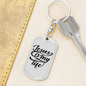 Jesus My Life Keychain Stainless Steel or 18k Gold Dog Tag Keyring-Express Your Love Gifts