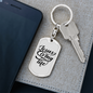Jesus My Life Keychain Stainless Steel or 18k Gold Dog Tag Keyring-Express Your Love Gifts