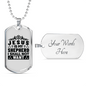 Jesus My Shepherd Black Christian Necklace Stainless Steel or 18k Gold Dog Tag 24" Chain-Express Your Love Gifts