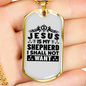 Jesus My Shepherd Black Christian Necklace Stainless Steel or 18k Gold Dog Tag 24" Chain-Express Your Love Gifts