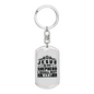 Jesus My Shepherd Black Keychain Stainless Steel or 18k Gold Dog Tag Keyring-Express Your Love Gifts