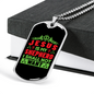 Jesus My Shepherd Green Christian Necklace Stainless Steel or 18k Gold Dog Tag 24" Chain-Express Your Love Gifts