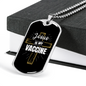 Jesus My Vaccine Christian Necklace Stainless Steel or 18k Gold Dog Tag 24" Chain-Express Your Love Gifts