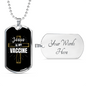 Jesus My Vaccine Christian Necklace Stainless Steel or 18k Gold Dog Tag 24" Chain-Express Your Love Gifts