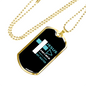 Jesus My Water Christian Necklace Stainless Steel or 18k Gold Dog Tag 24" Chain-Express Your Love Gifts