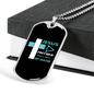 Jesus My Water Christian Necklace Stainless Steel or 18k Gold Dog Tag 24" Chain-Express Your Love Gifts